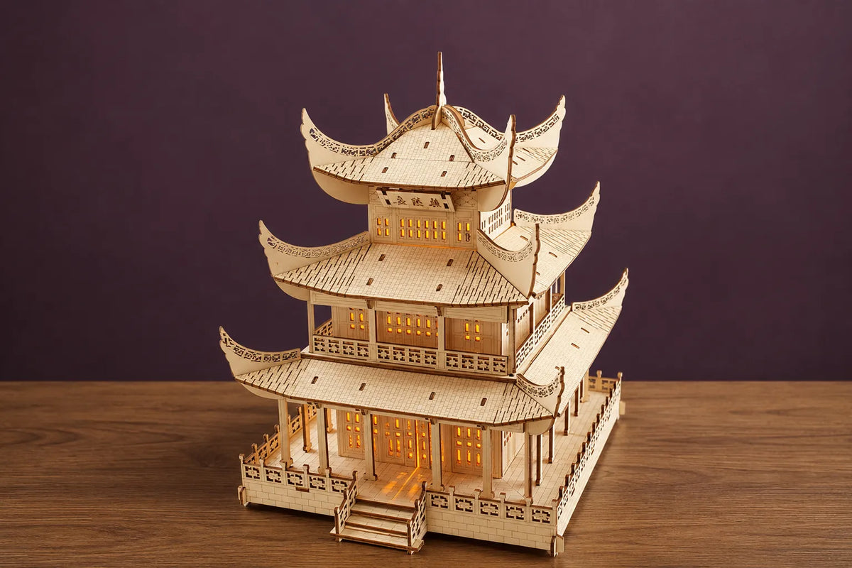 Maquette en bois - Pagode à 3 étages