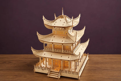 Maquette en bois - Pagode à 3 étages