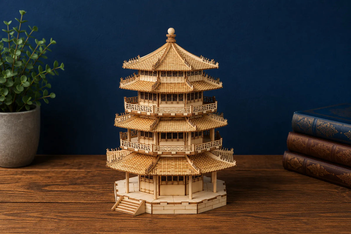 Maquette en bois - Pagode à 4 étages