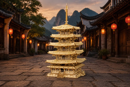 Maquette en bois - Pagode à 5 étages
