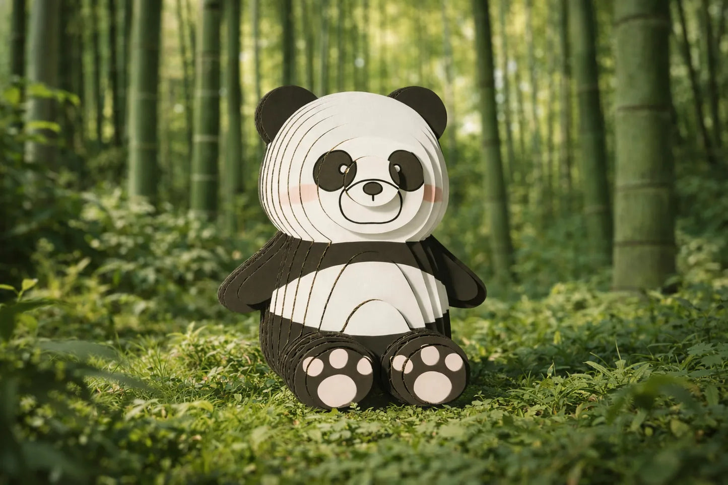 Maquette en bois - Panda coloré