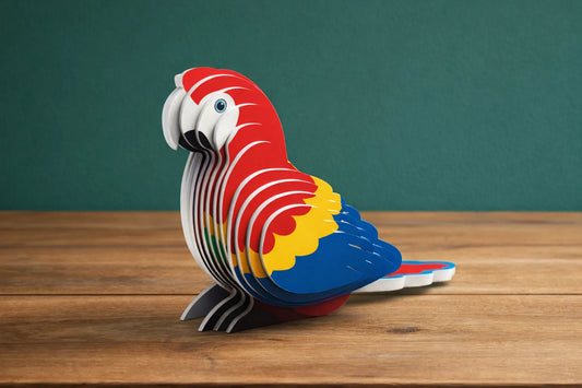 Maquette en bois - Perroquet coloré