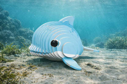 Maquette en bois - Petit dauphin coloré