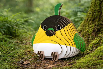 Maquette en bois - Petit oiseau jaune et vert