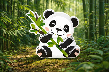Maquette en bois - Petit panda coloré