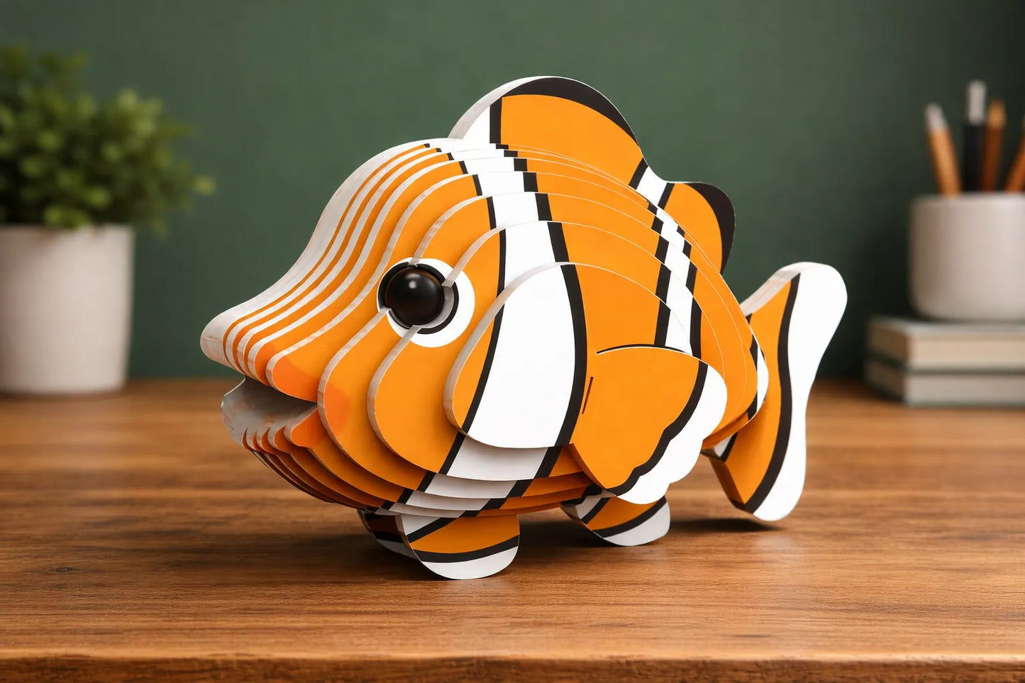 Maquette en bois - Petit poisson clown coloré