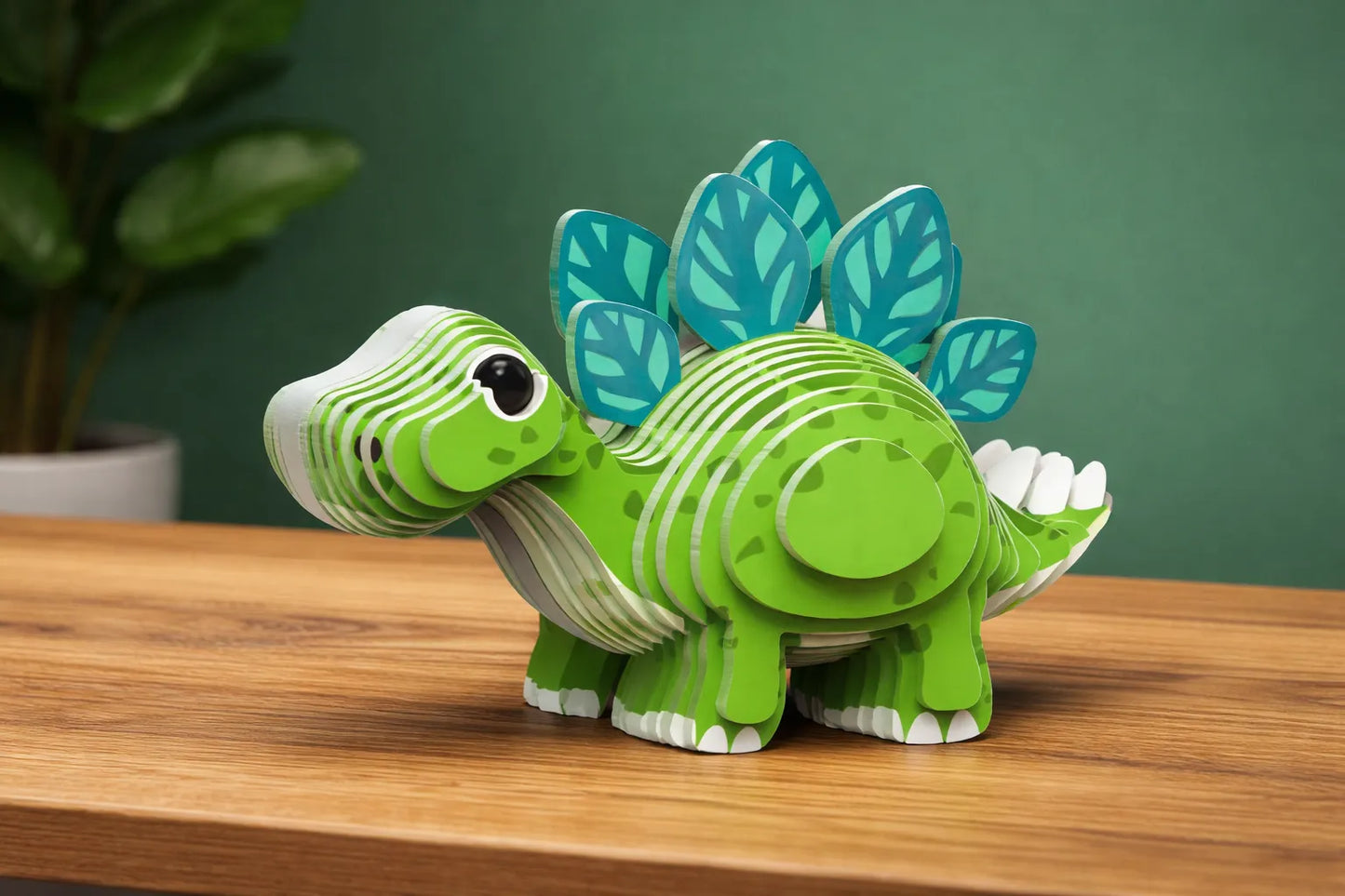 Maquette en bois - Petit stégosaures coloré