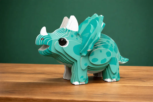 Maquette en bois - Petit tricératops coloré