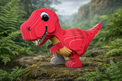 Maquette en bois - Petit tyrannosaure coloré