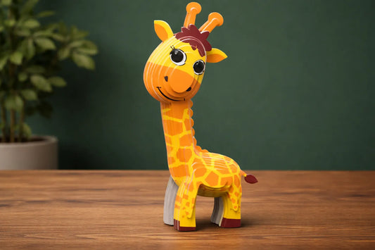 Maquette en bois - Petite girafe colorée