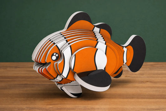 Maquette en bois - Poisson clown coloré