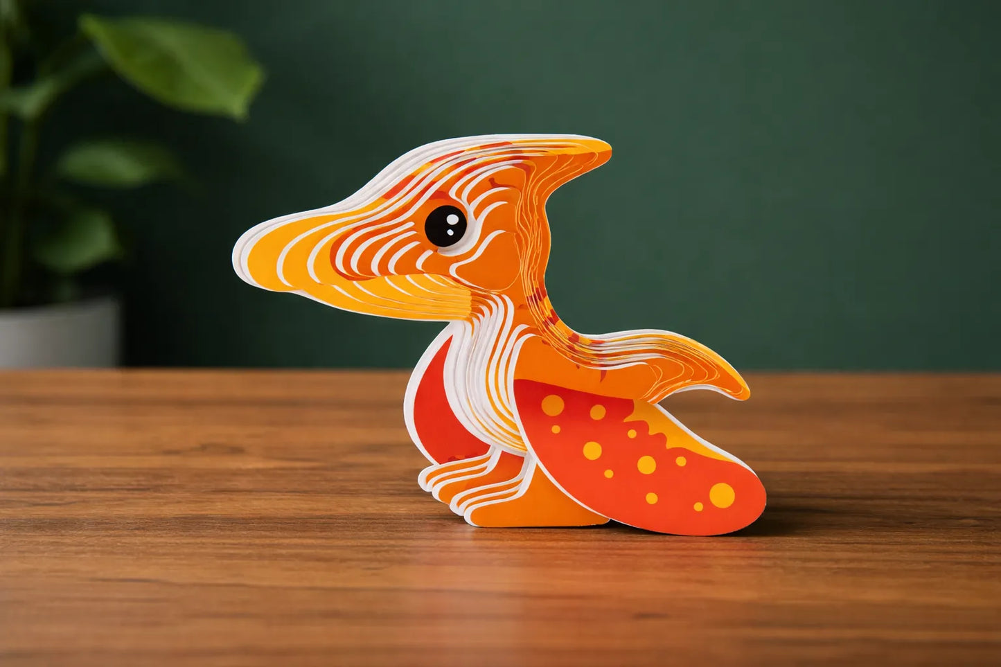Maquette en bois - Dinosaure, ptérosaure coloré
