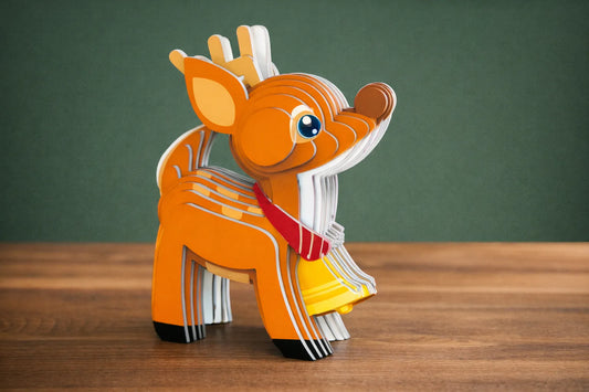 Maquette en bois - Renne de Noël coloré