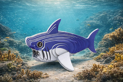 Maquette en bois - Requin coloré