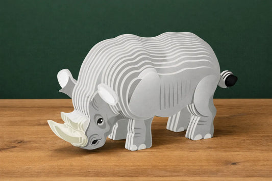 Maquette en bois - Rhinocéros coloré