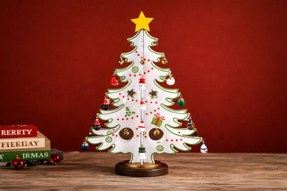 Maquette en bois - Sapin de Noël blanc 32cm