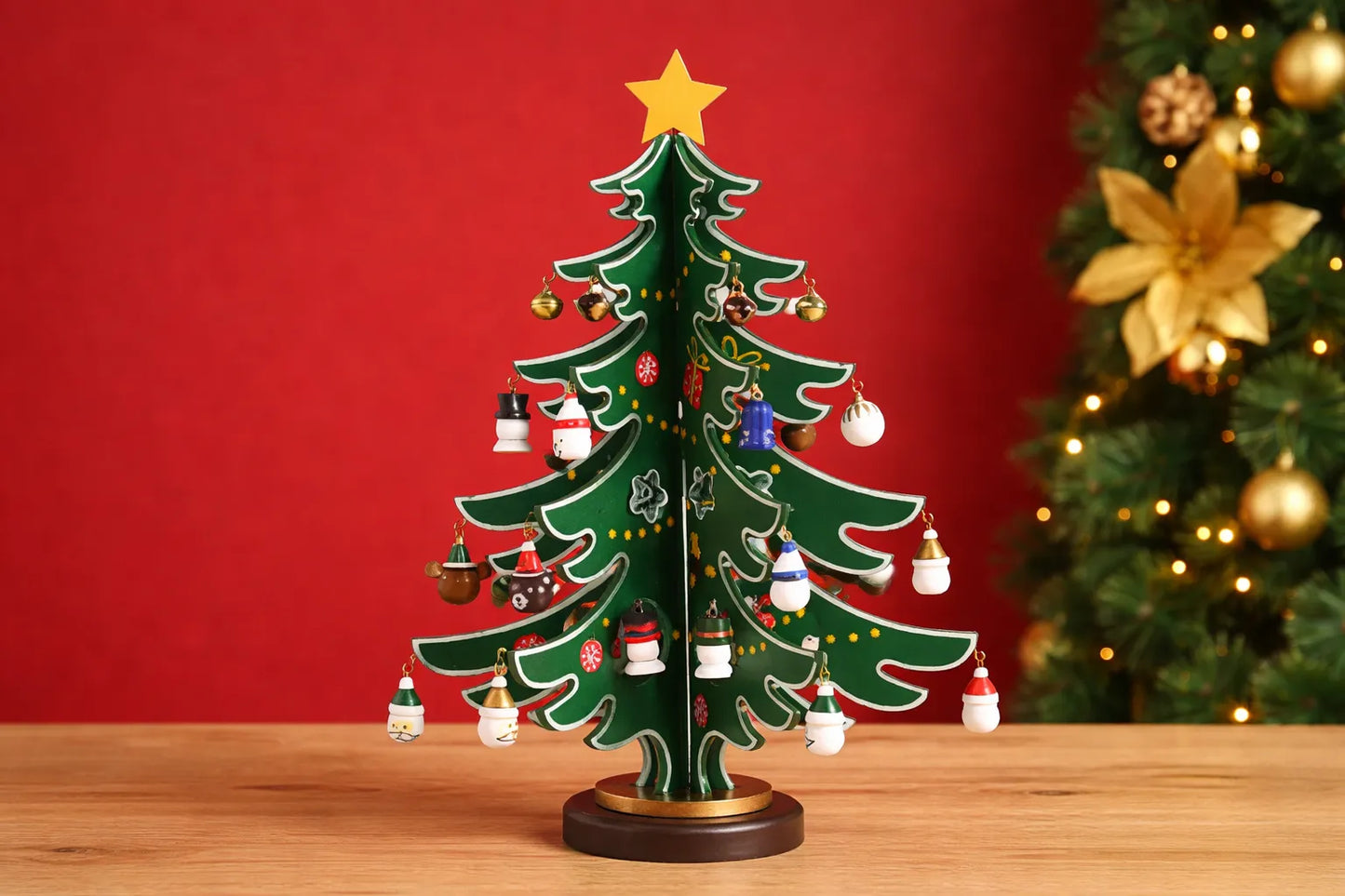 Maquette en bois - Sapin de Noël vert 28cm
