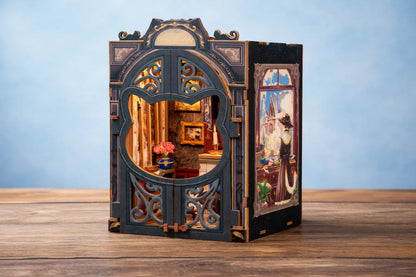 Maquette en bois - Serre-livres, bibliothèque de chat