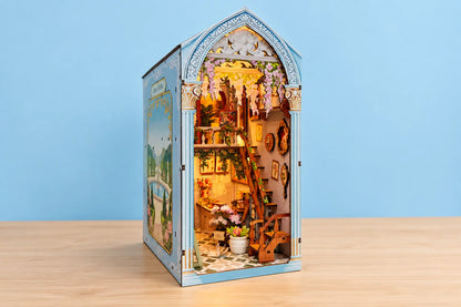 Maquette en bois - Serre-livres, atelier fleuri
