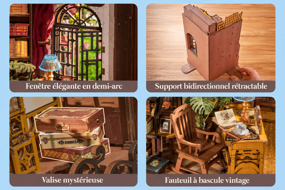 Maquette en bois - Serre-livres, bibliothèque