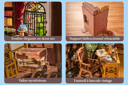 Maquette en bois - Serre-livres, bibliothèque