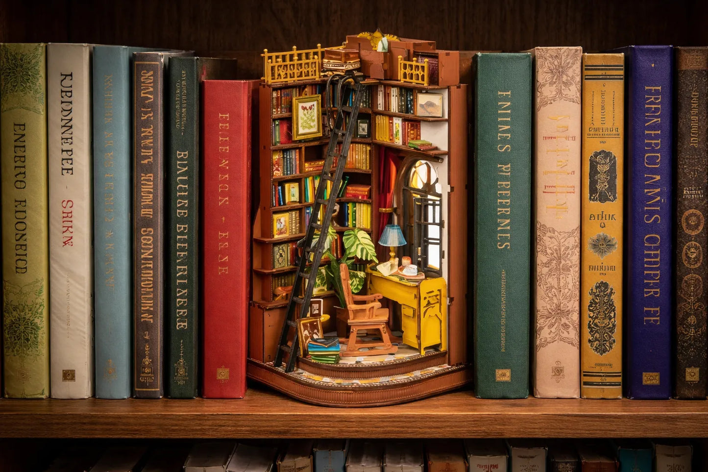 Maquette en bois - Serre-livres, bibliothèque