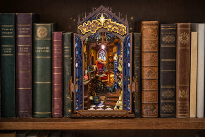 Maquette en bois - Serre-livres, boutique de magie