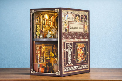 Maquette en bois - Serre-livres, collection de papillons