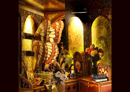 Maquette en bois - Serre-livres, collection de papillons