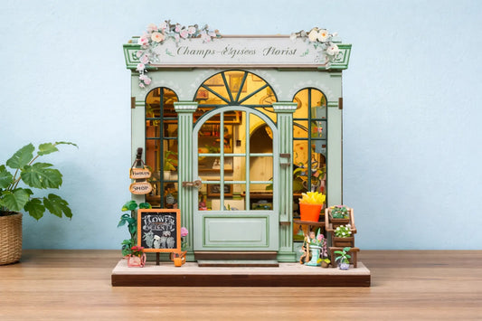 Maquette en bois - Serre-livres, fleuriste des Champs Elysées