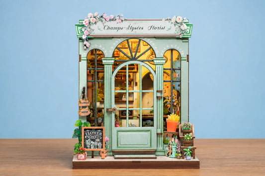 Maquette en bois - Serre-livres, fleuriste des Champs Elysées