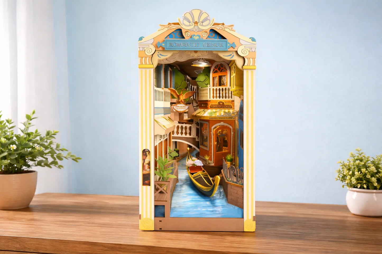 Maquette en bois - Serre-livres, gondole à Venise