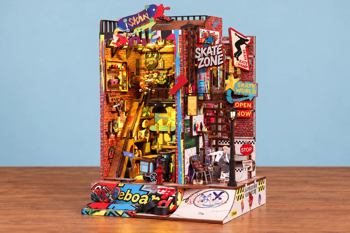 Maquette en bois - Serre-livres, l’univers du skate