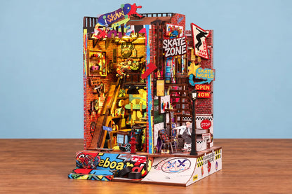 Maquette en bois - Serre-livres, l’univers du skate