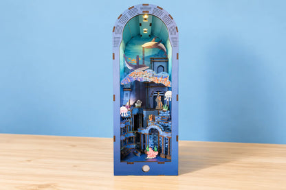 Maquette en bois - Serre-livres, la cité engloutie
