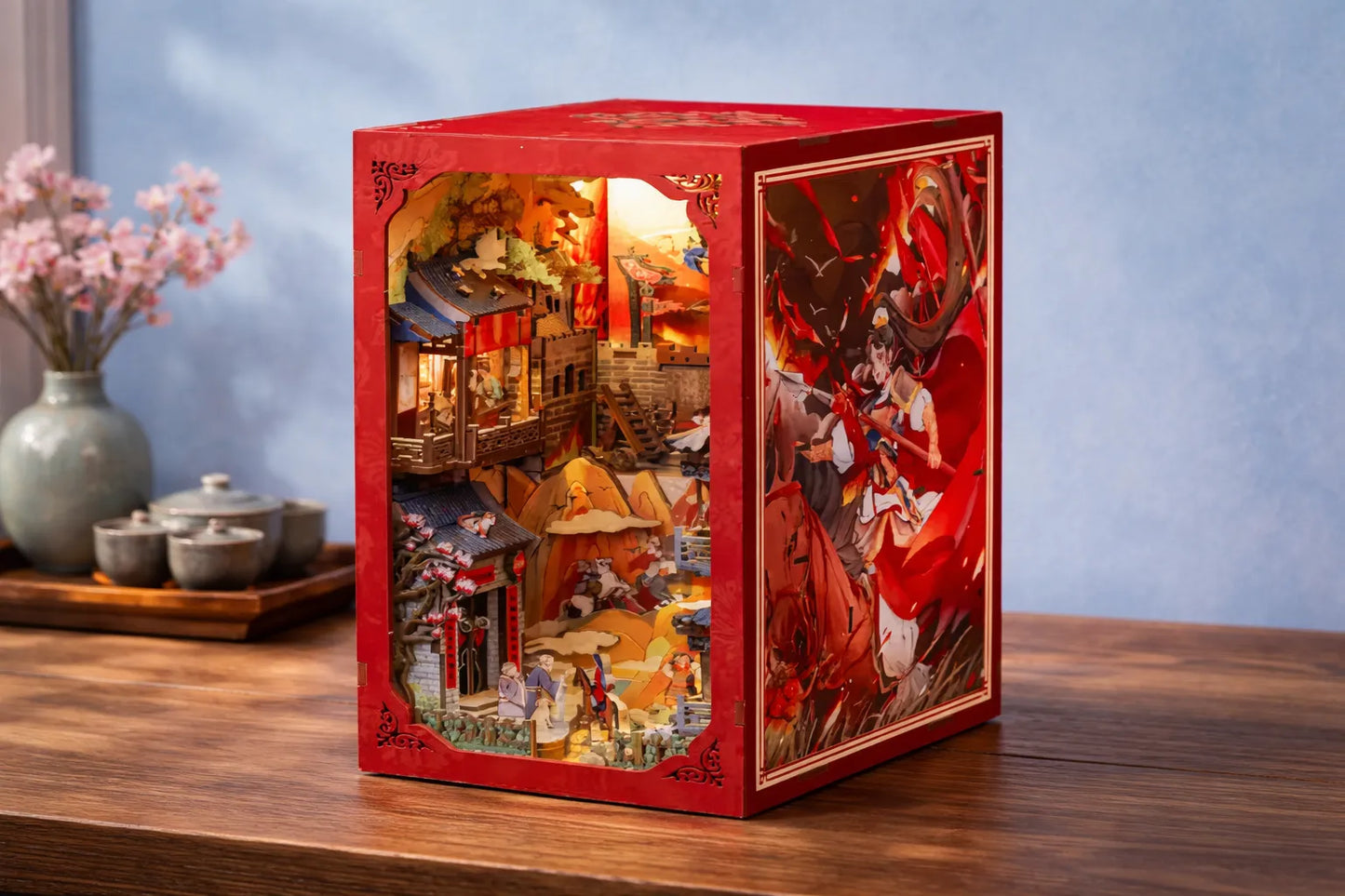 Maquette en bois - Serre-livres, la légende de Mulan