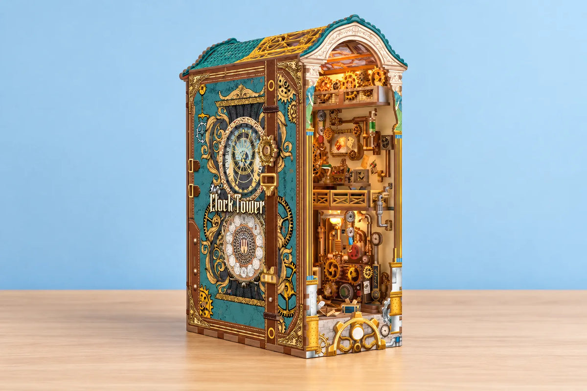 Maquette en bois - Serre-livres, la tour de l’horloge