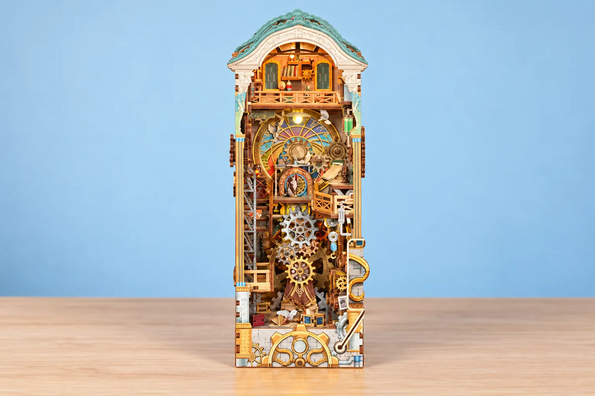 Maquette en bois - Serre-livres, la tour de l’horloge