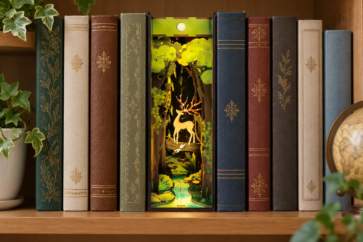 Maquette en bois - Serre-livres, le cerf de la forêt