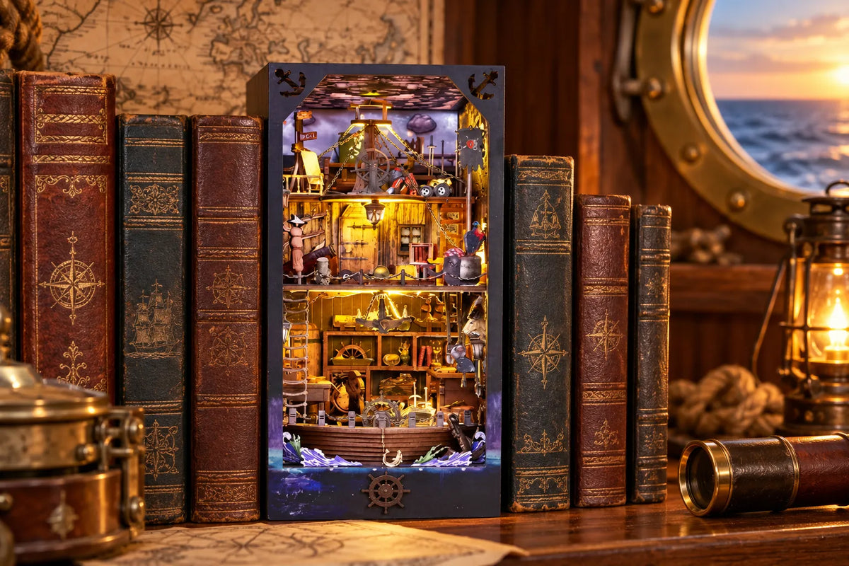 Maquette en bois - Serre-livres, le repaire des pirates