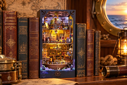 Maquette en bois - Serre-livres, le repaire des pirates