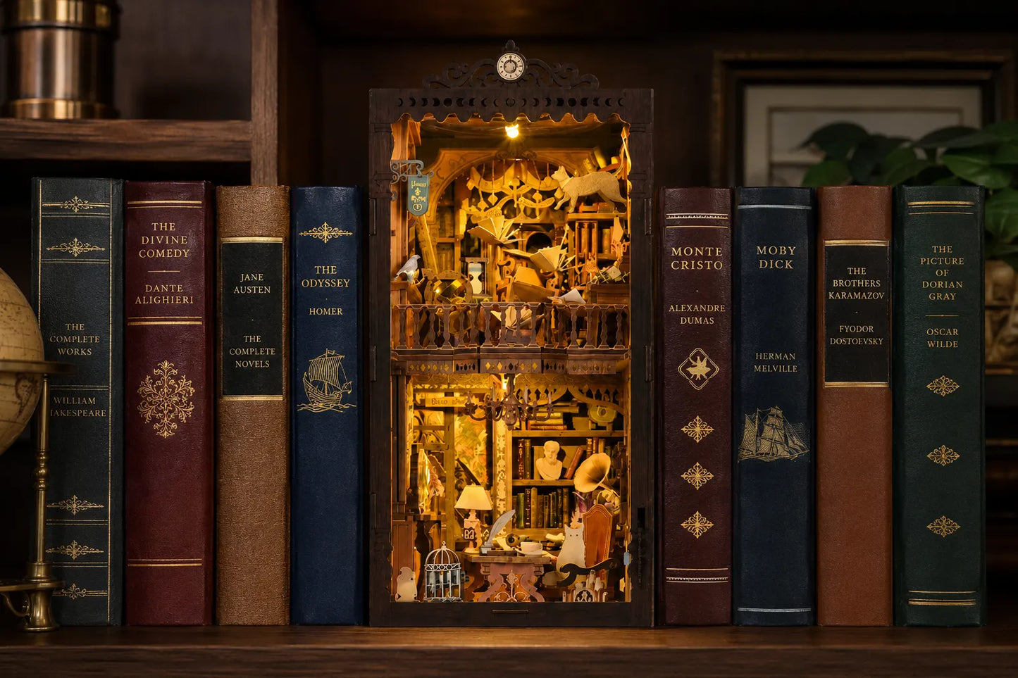 Maquette en bois - Serre-livres, librairie des merveilles