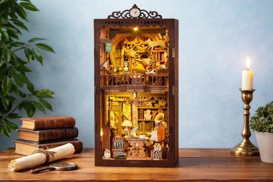 Maquette en bois - Serre-livres, librairie des merveilles