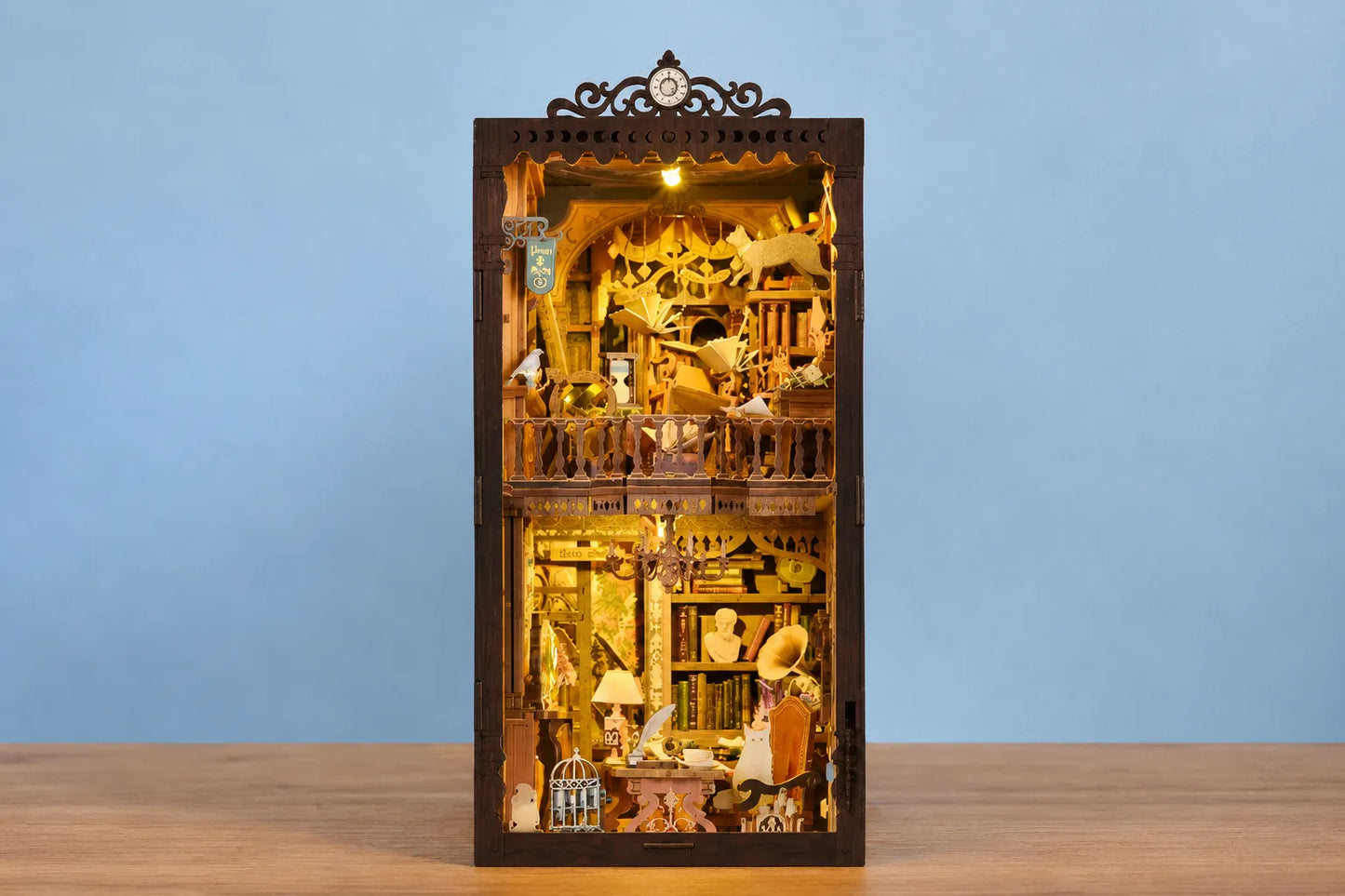 Maquette en bois - Serre-livres, librairie des merveilles