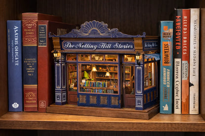 Maquette en bois - Serre-livres, librairie Notting Hill