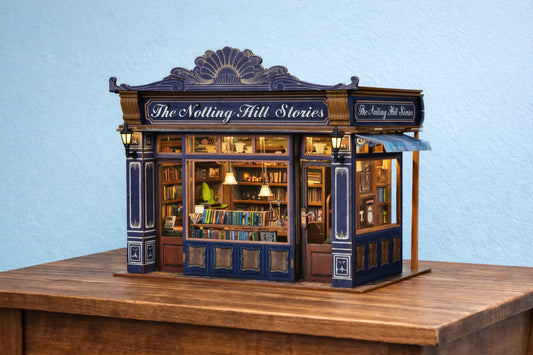 Maquette en bois - Serre-livres, librairie Notting Hill