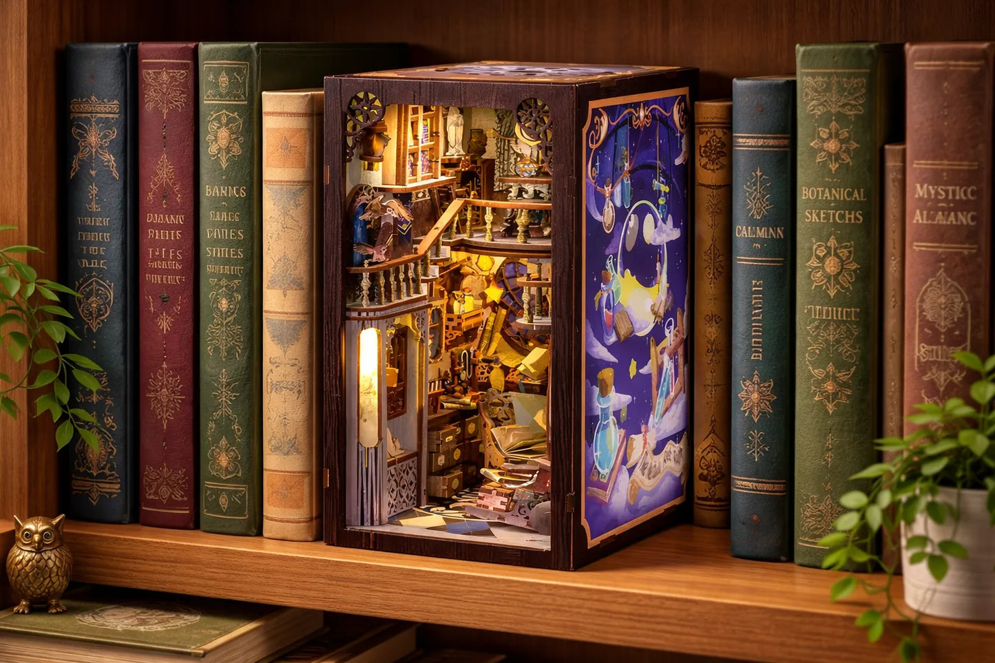 Maquette en bois - Serre-livres, maison de l'astrologie
