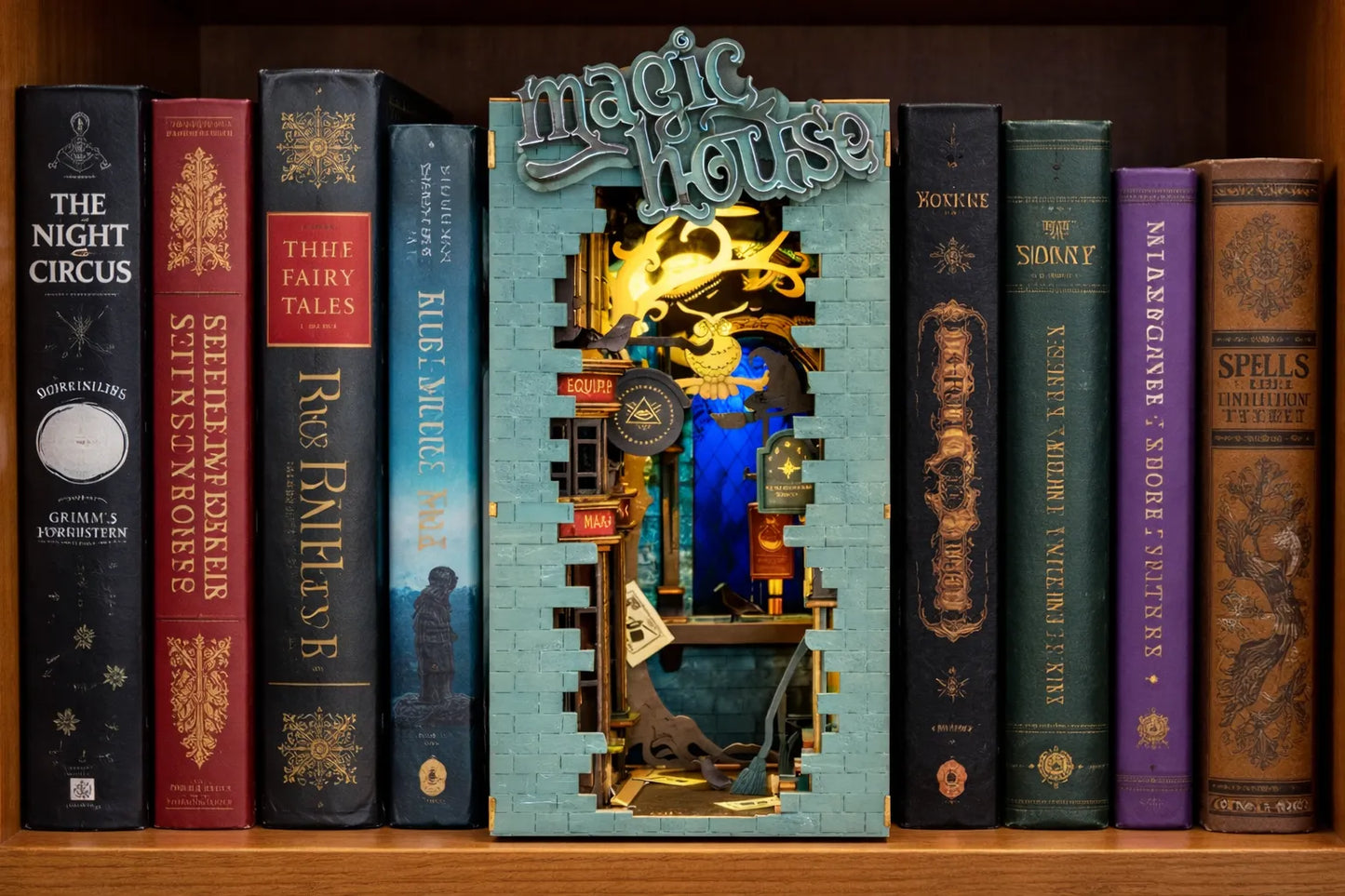 Maquette en bois - Serre-livres, maison de la voyance