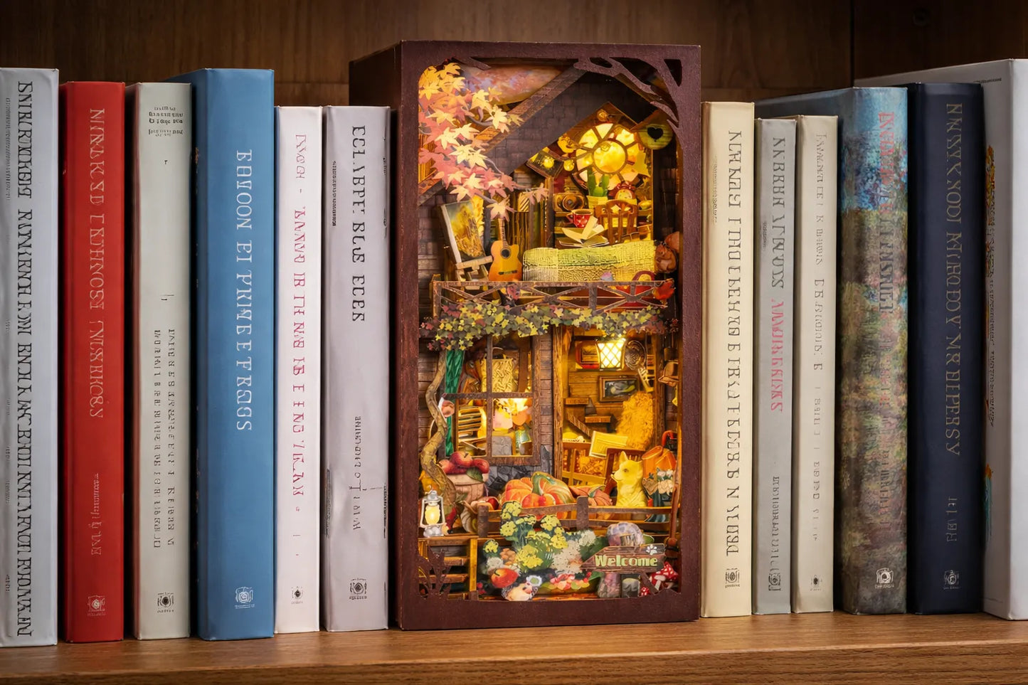 Maquette en bois - Serre-livres, maison des écureuils