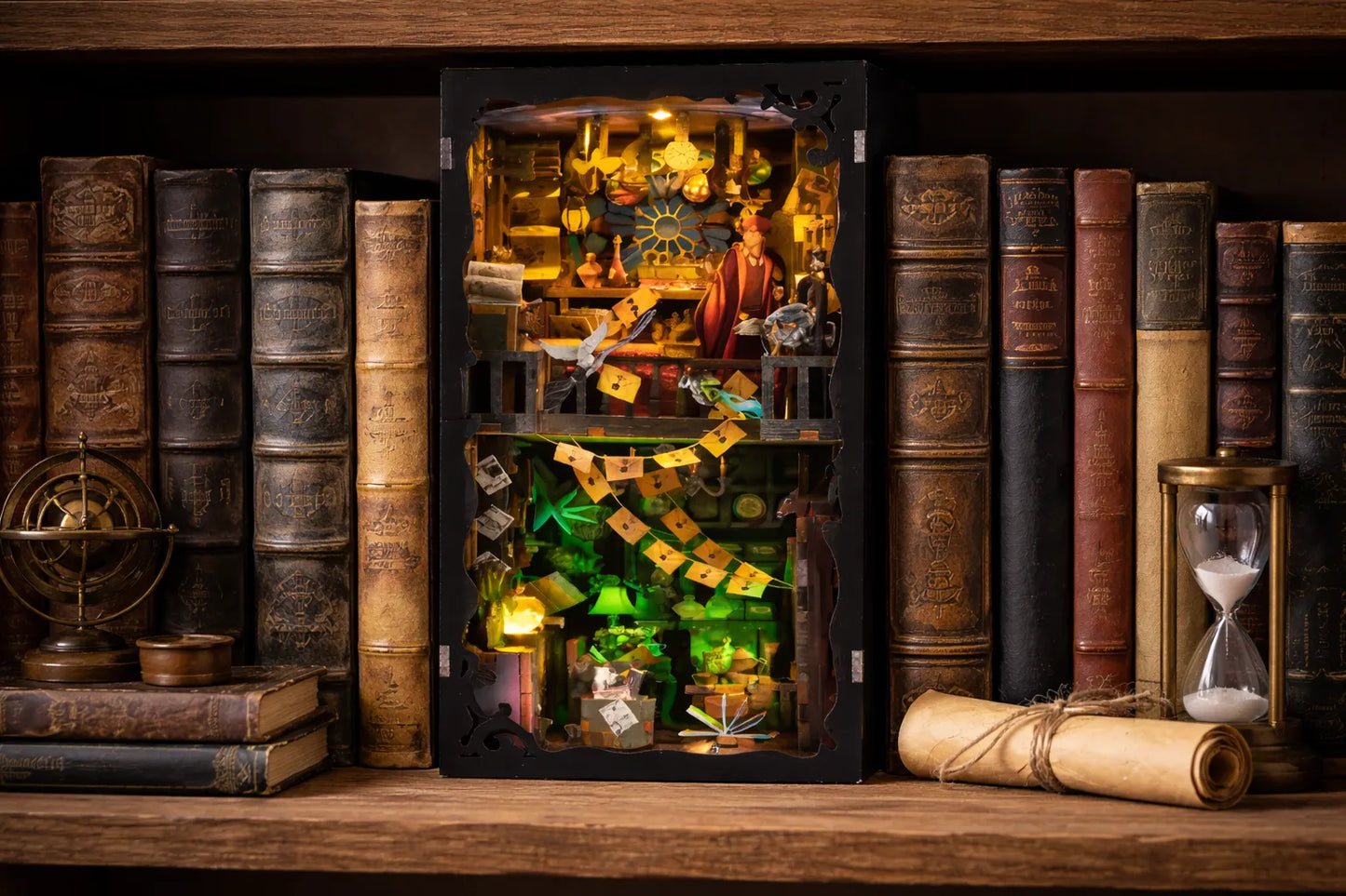 Maquette en bois - Serre-livres, maison du sorcier